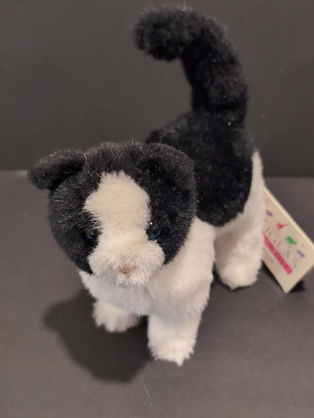 Vintage Douglas Black & White Plush Cat With Tags 90's Mini 1334